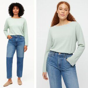 NEW J. Crew Relaxed Fit Linen Crewneck Pullover Sweater Mint Green Breathable